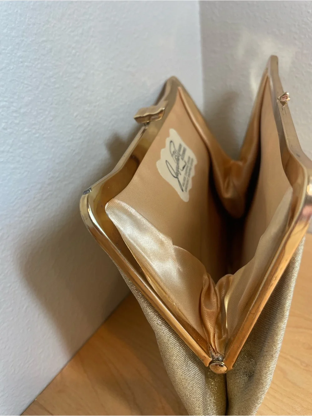 Vintage Jacqueline's Fashion Accessories Gold Metallic Purse
